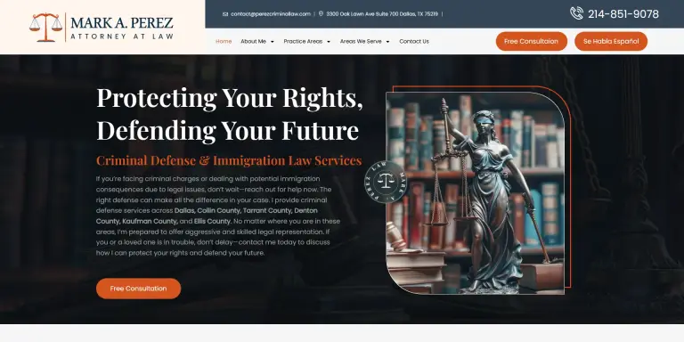 Mark A. Perez Attorney at Law website case study