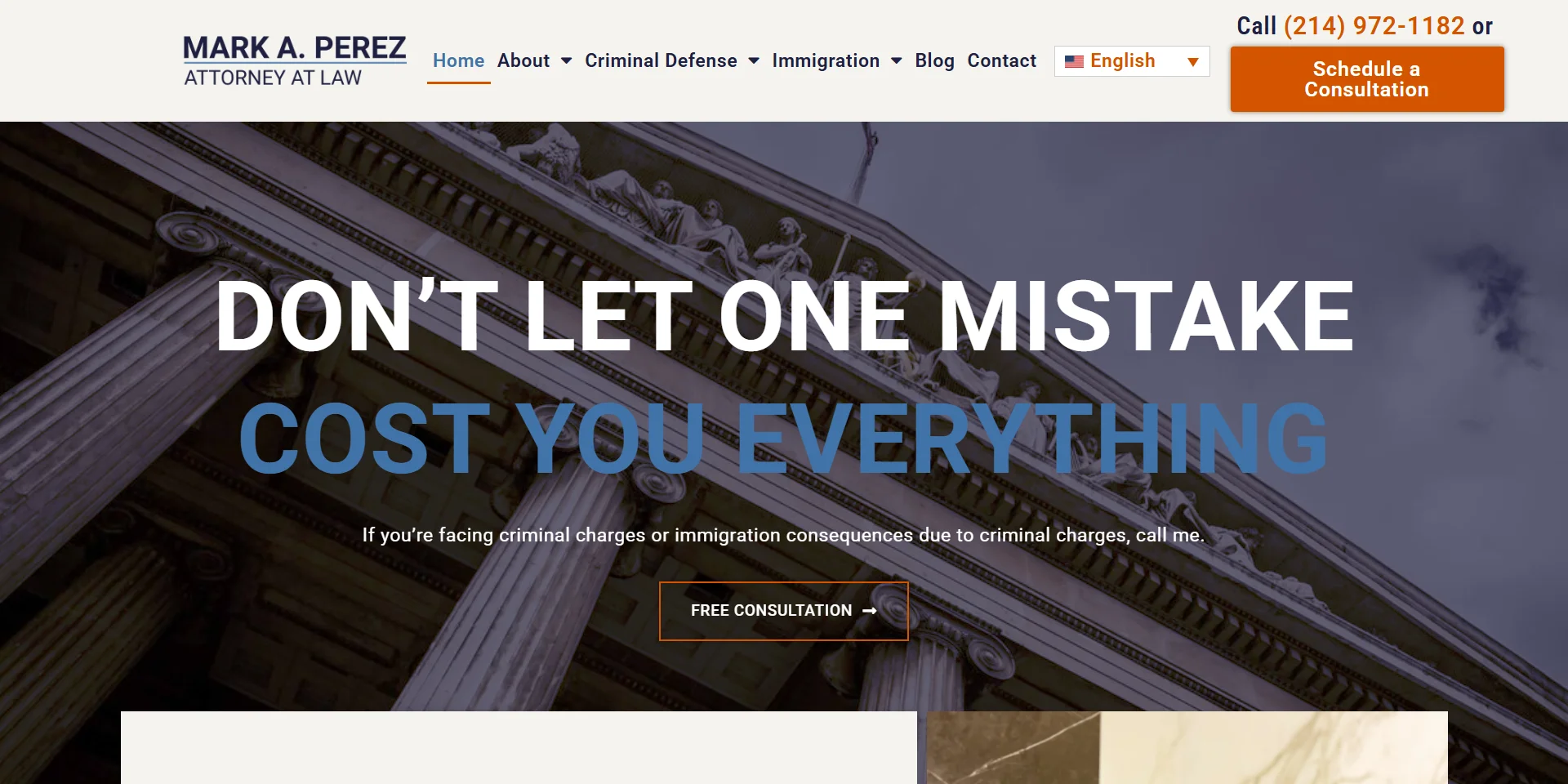 Mark A. Perez Law Firm - Old Website
