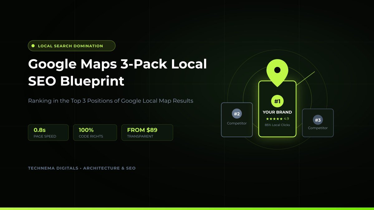 Holographic city map showing Google Maps 3-Pack rankings and geo-grid data points